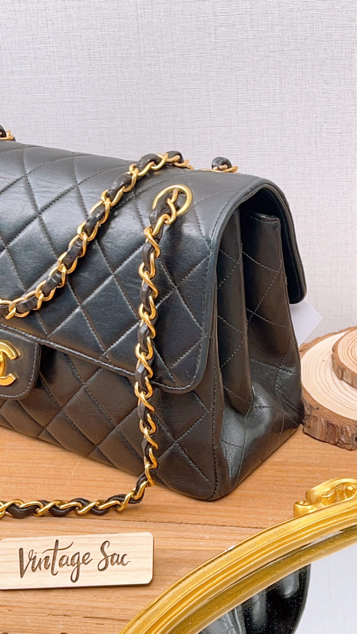 Chanel Black Lambskin Vintage Bi-face Flap