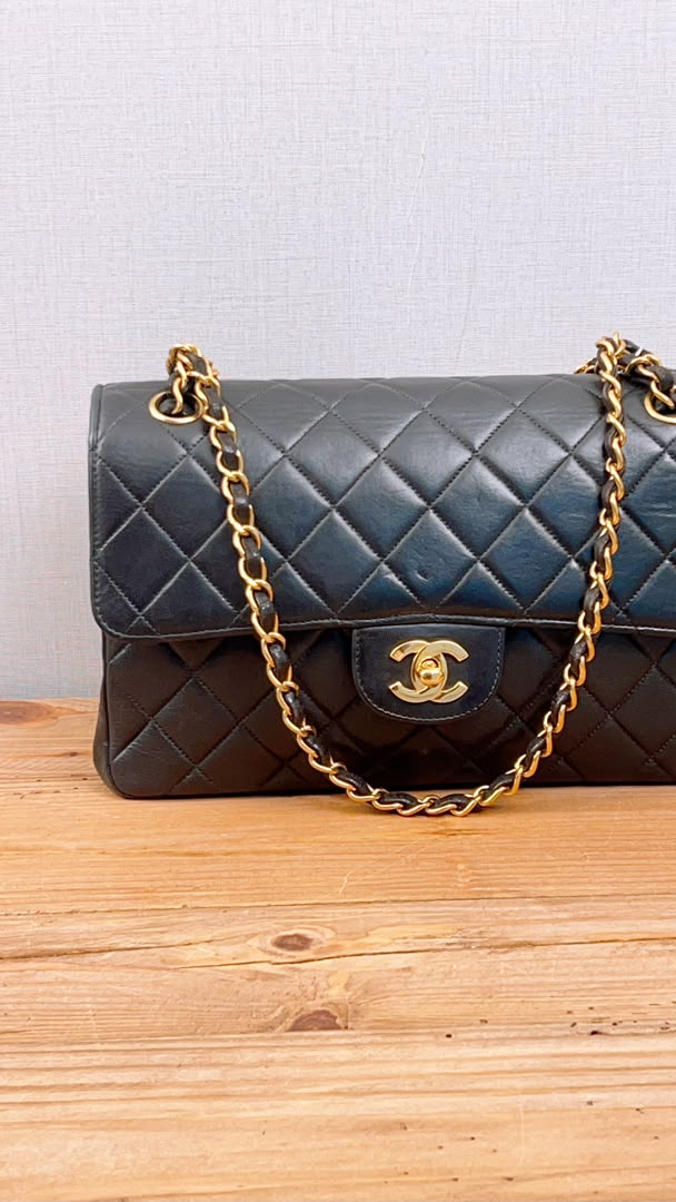 Chanel Black Lambskin Vintage Bi-face Flap
