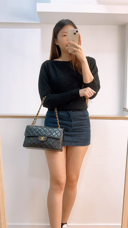 Chanel Black Lambskin Vintage Bi-face Flap