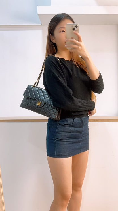 Chanel Black Lambskin Vintage Bi-face Flap