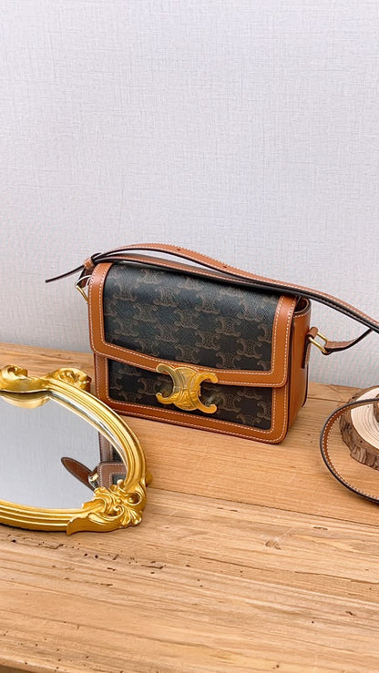 Celine Teen Triomphe Calfskin Crossbody Bag (GHW)