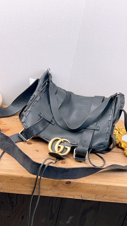 Gucci Black Marmont Laced Messenger Bag