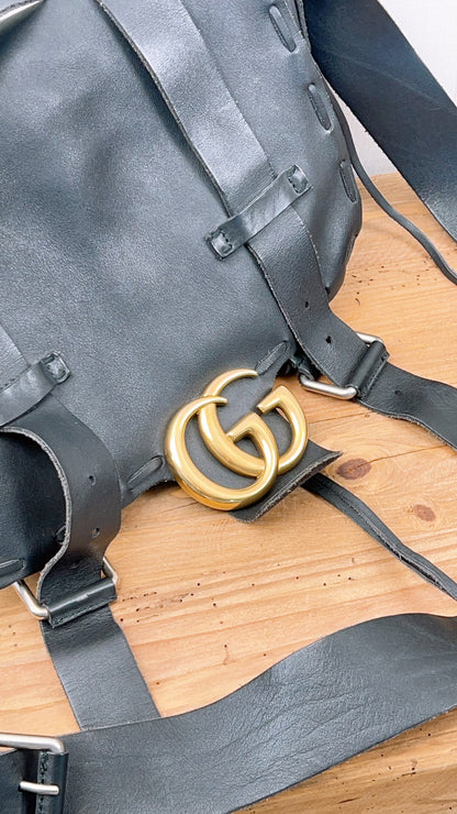 Gucci Black Marmont Laced Messenger Bag