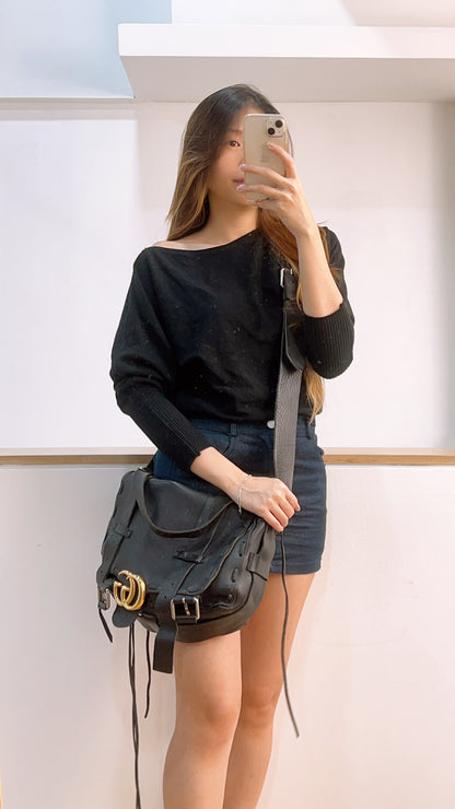 Gucci Black Marmont Laced Messenger Bag