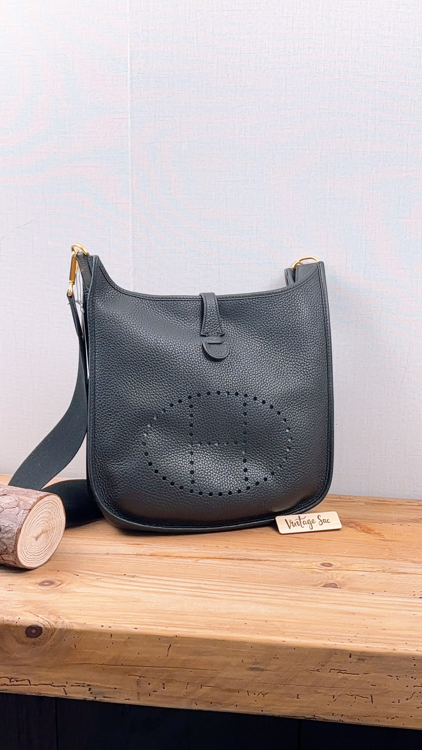 Hermes Black Evelyne PM (GHW)