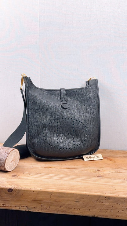 Hermes Black Evelyne PM (GHW)