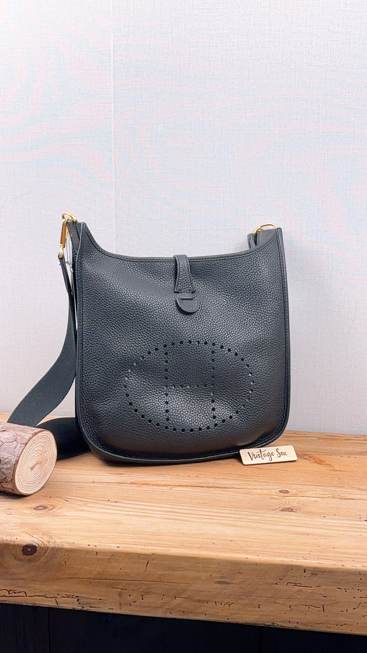 Hermes Black Evelyne PM (GHW)