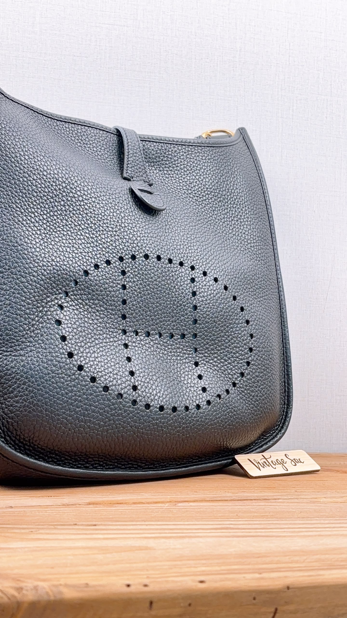 Hermes Black Evelyne PM (GHW)