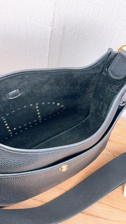 Hermes Black Evelyne PM (GHW)