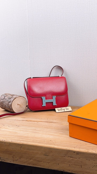 Hermes Rouge Vif Mini Constance (PHW)