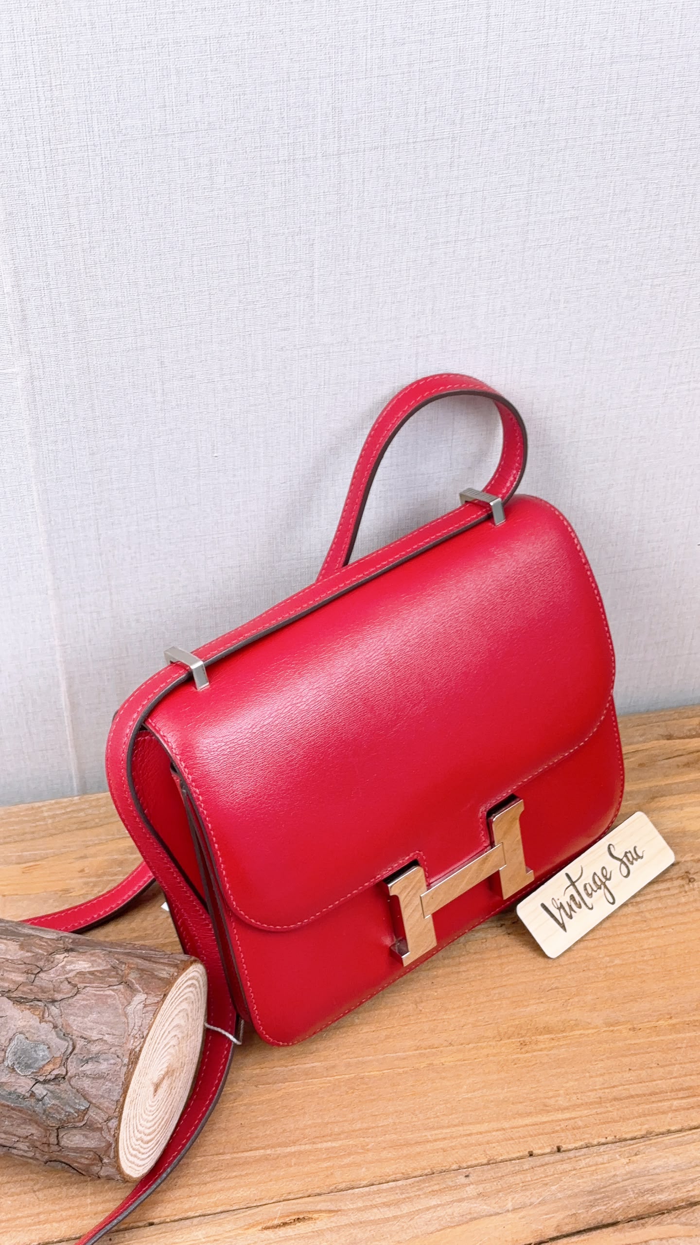 Hermes Rouge Vif Mini Constance (PHW)