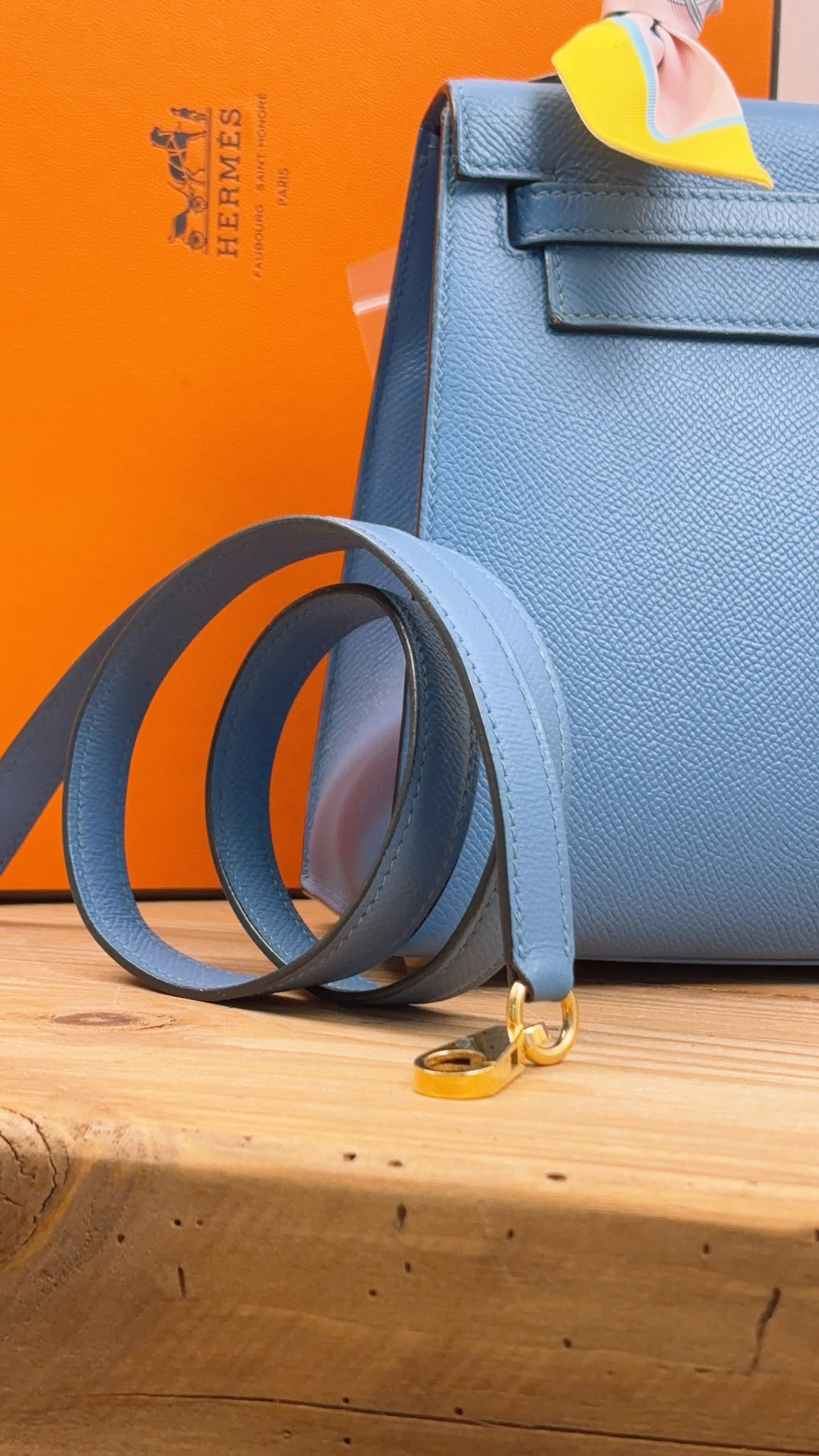 Hermes Blue Azur Epsom Kelly 25 (GHW)