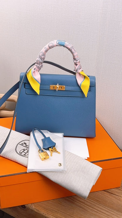 Hermes Blue Azur Epsom Kelly 25 (GHW)