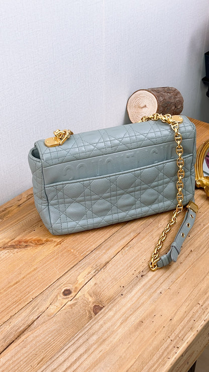 Dior Grey Calfskin Medium Caro (GHW)