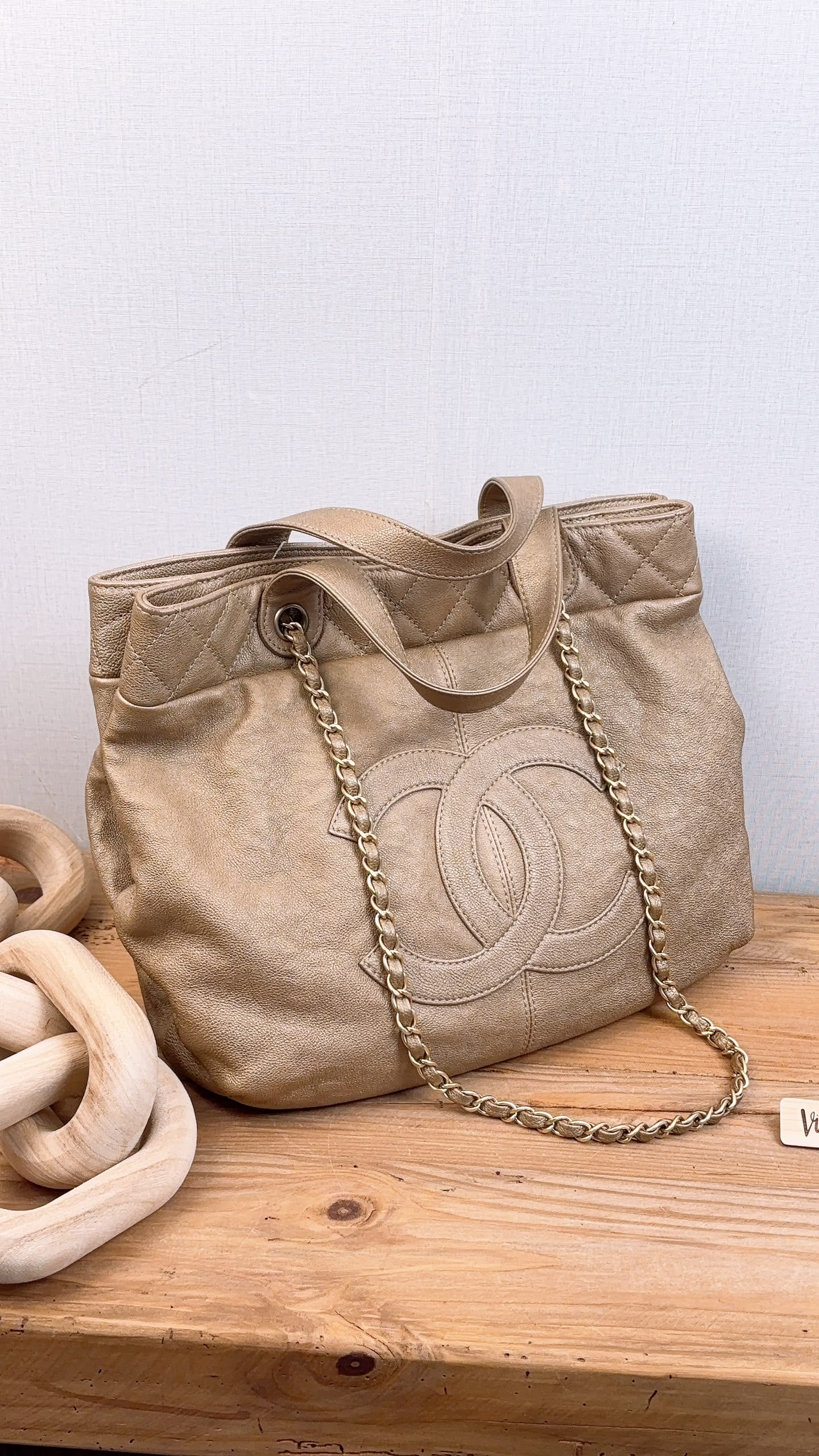 Chanel Metallic Gold Calfskin Large Trianon Tote (GHW)