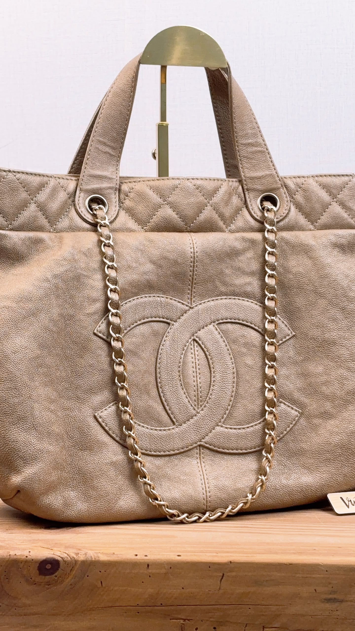 Chanel Metallic Gold Calfskin Large Trianon Tote (GHW)