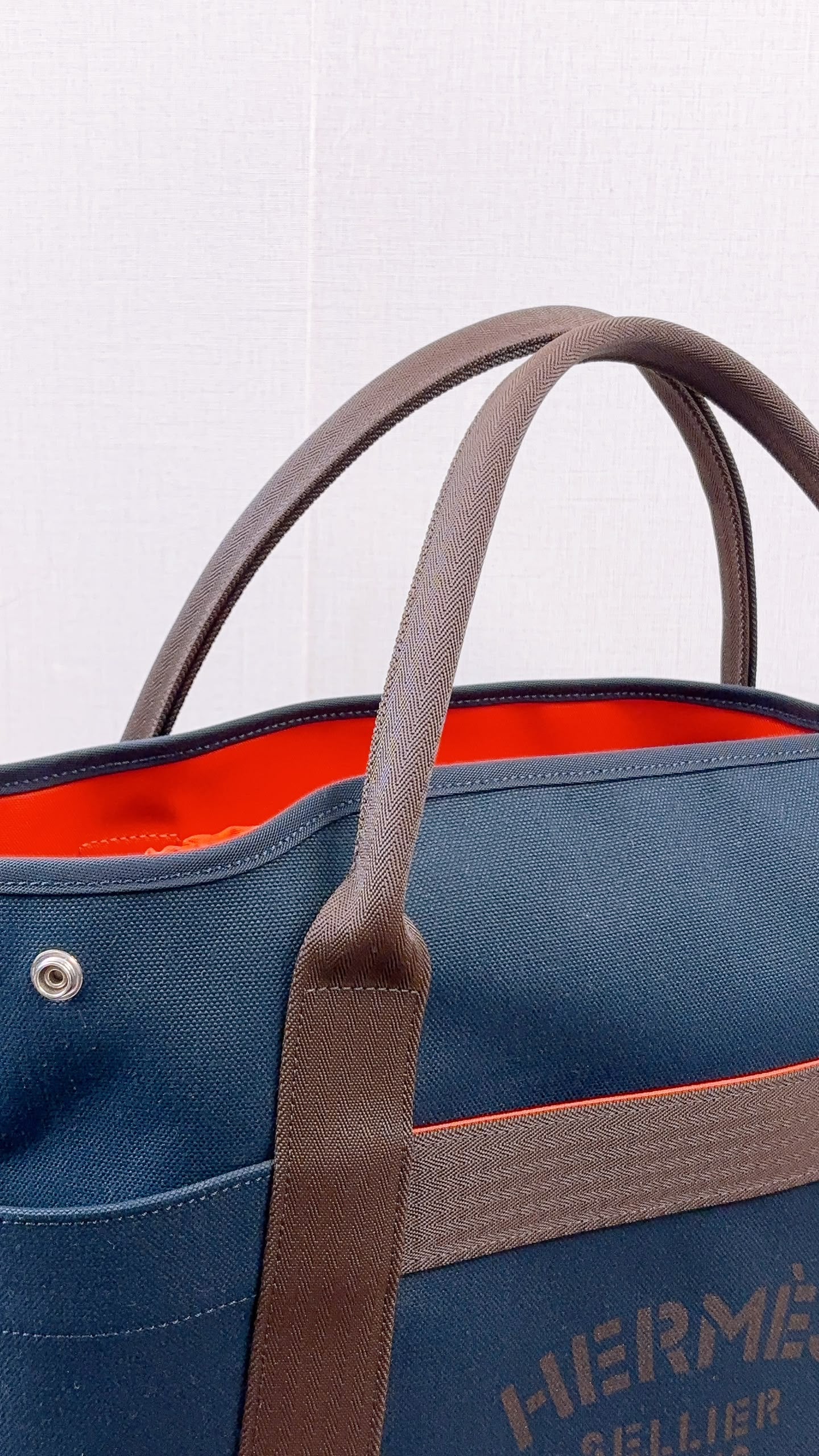 Hermes Navy Blue / Feu Pansage Groom Tote