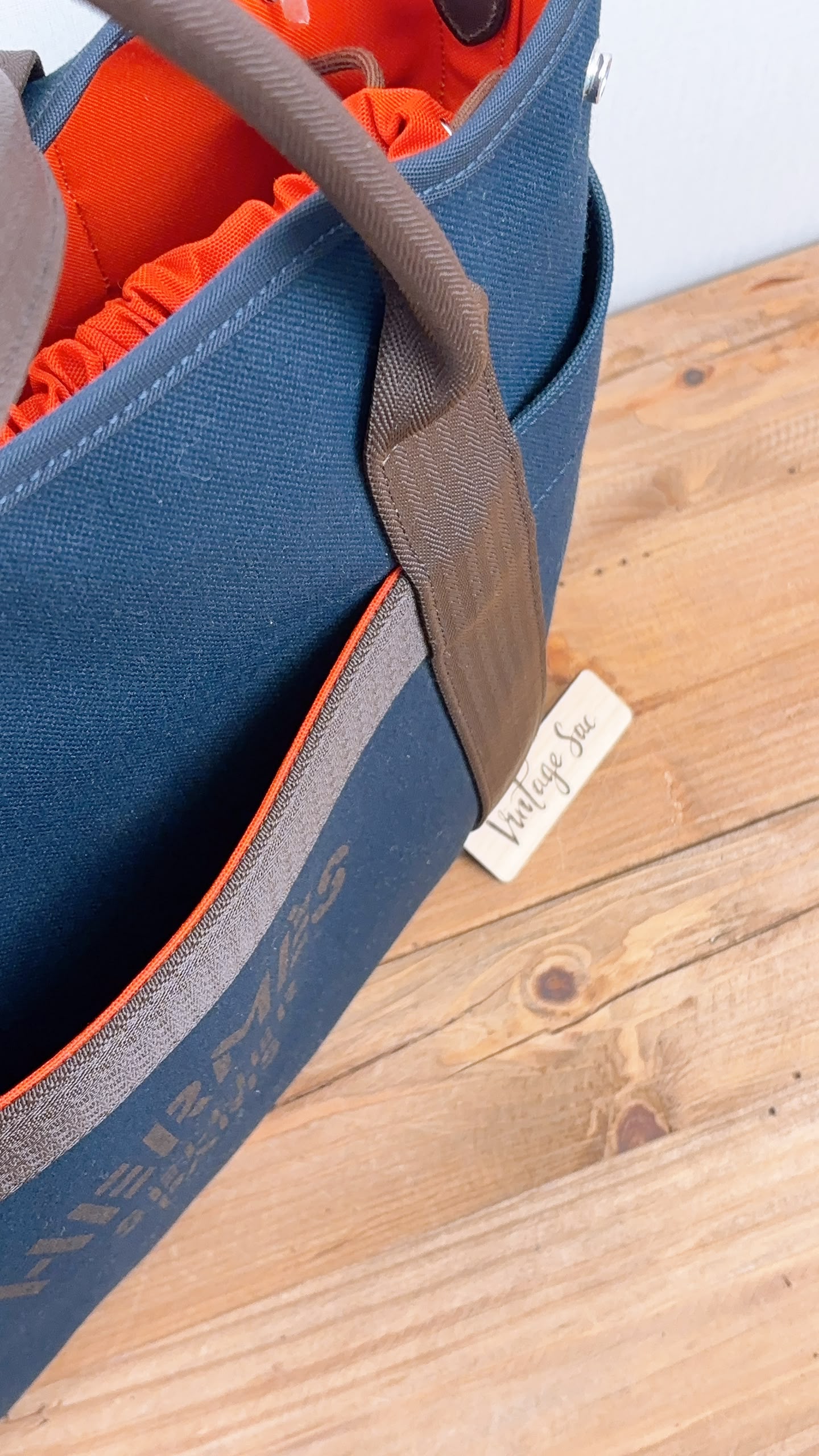 Hermes Navy Blue / Feu Pansage Groom Tote