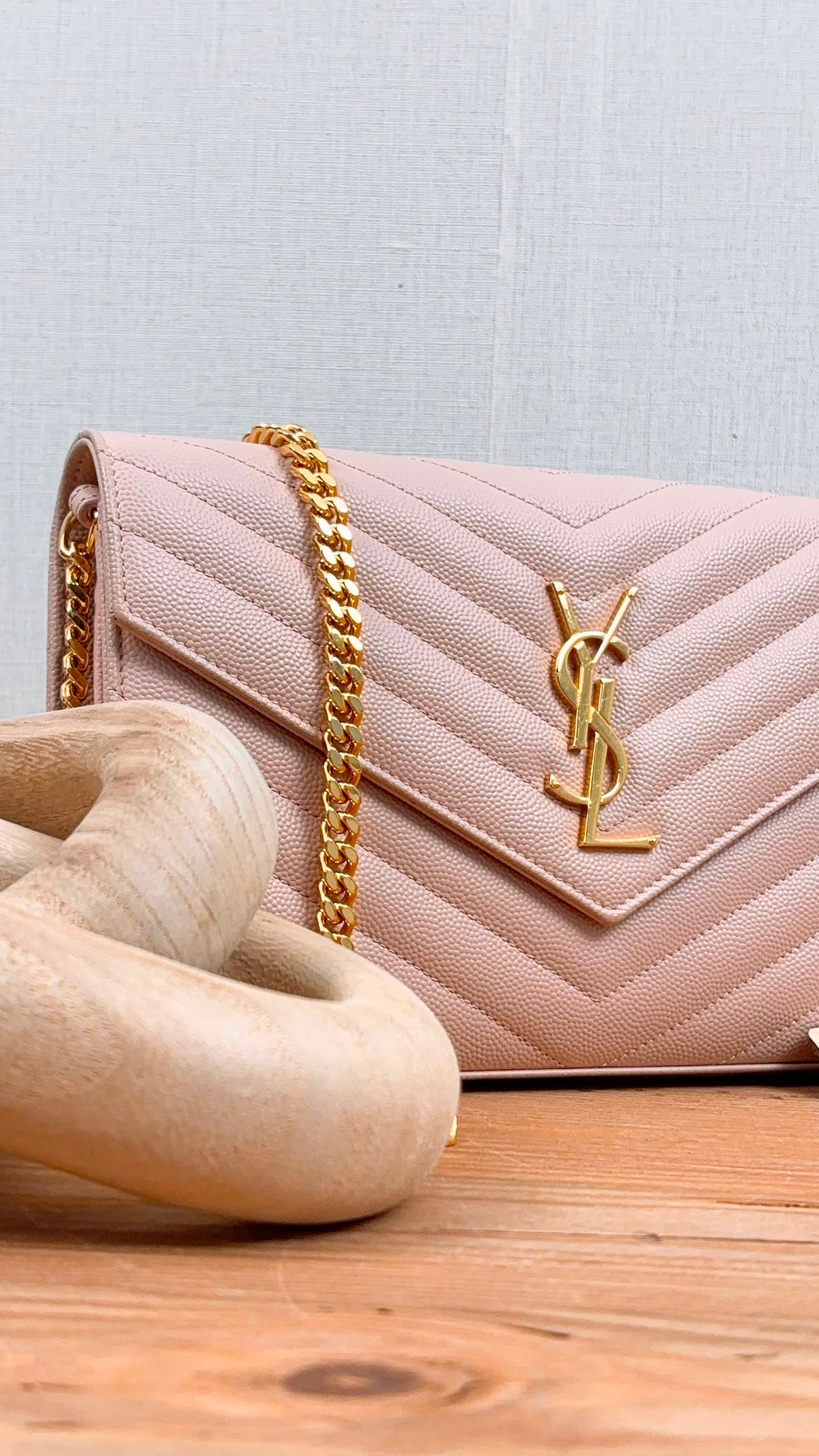 YSL Pink Grain de Poudre Classic Cassandre WOC (GHW)