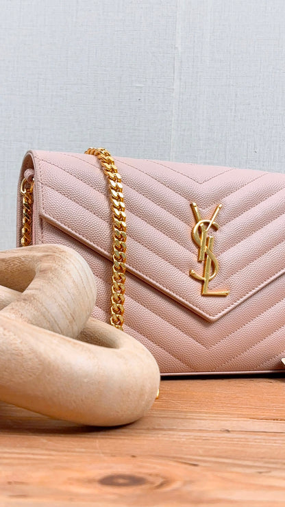 YSL Pink Grain de Poudre Classic Cassandre WOC (GHW)