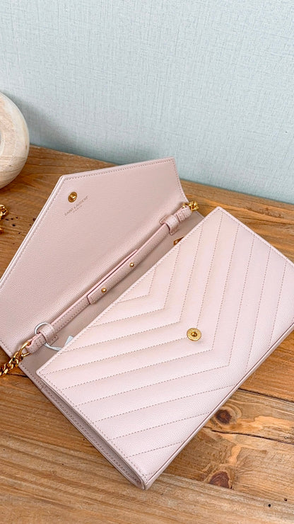 YSL Pink Grain de Poudre Classic Cassandre WOC (GHW)