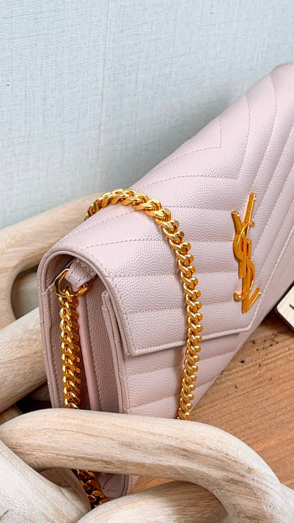 YSL Pink Grain de Poudre Classic Cassandre WOC (GHW)