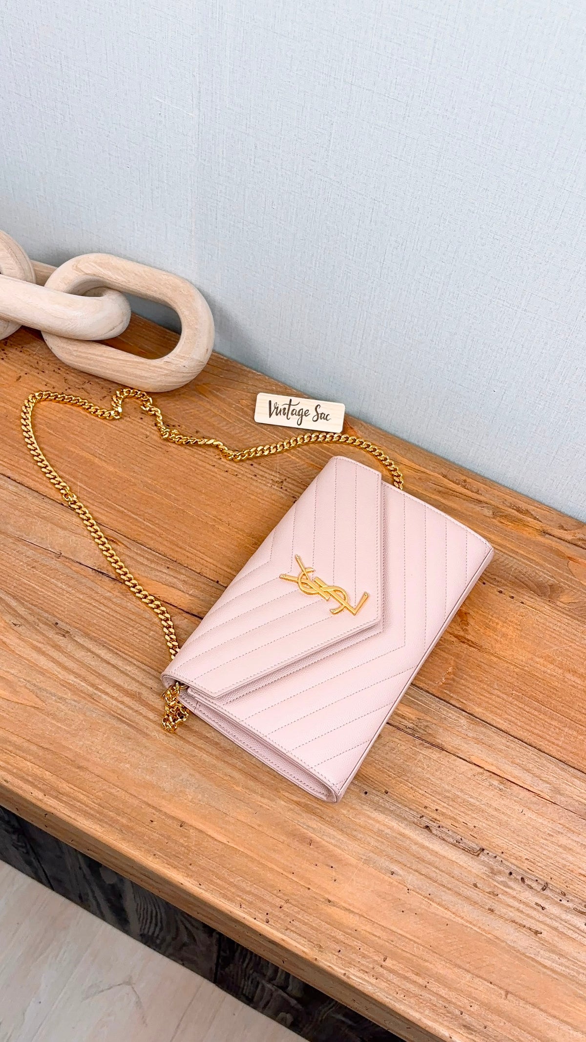 YSL Pink Grain de Poudre Classic Cassandre WOC (GHW)