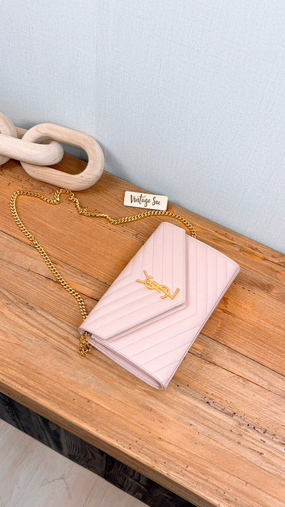 YSL Pink Grain de Poudre Classic Cassandre WOC (GHW)