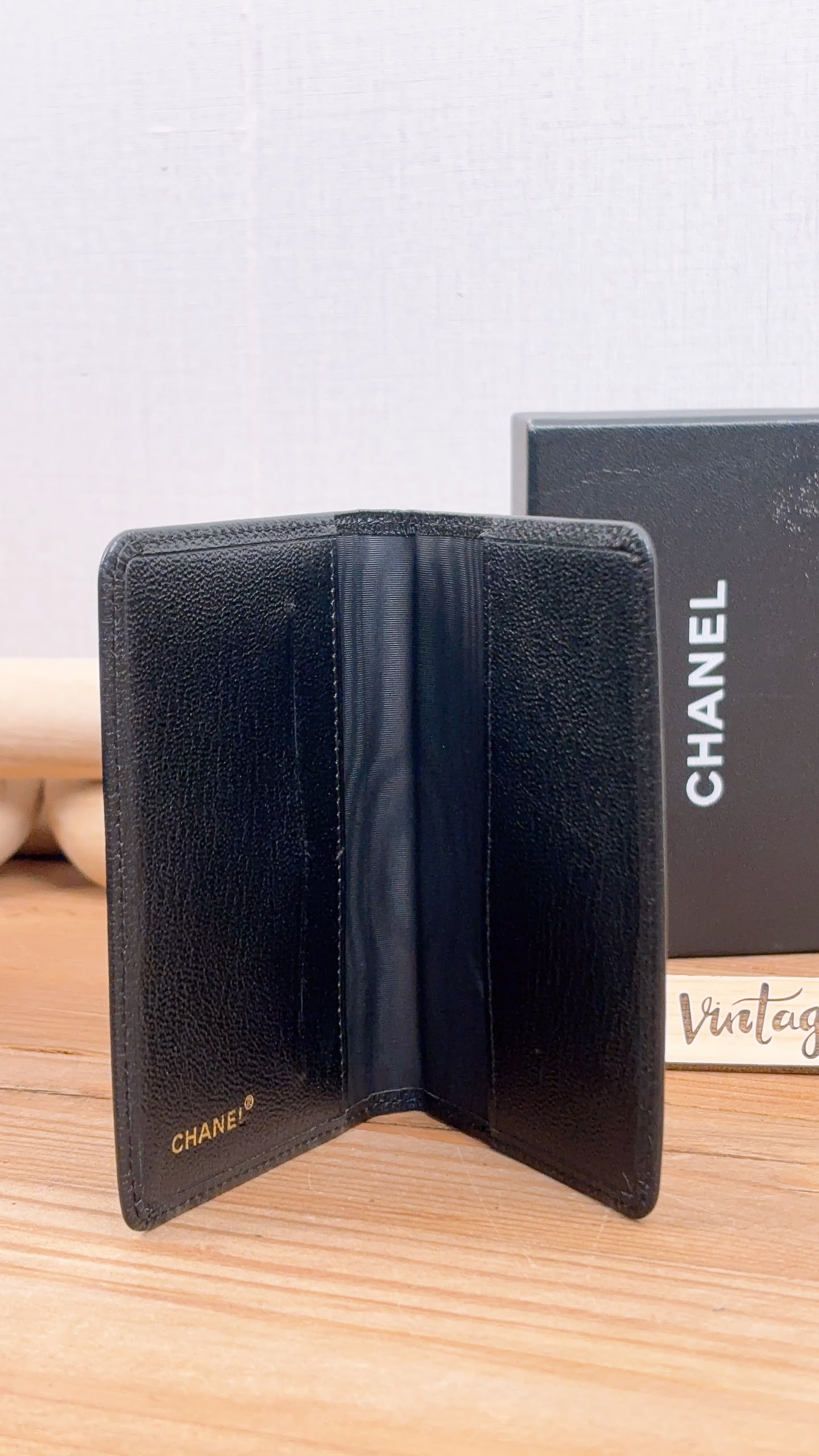 Chanel Black Goatskin Vintage Pocket Organizer (GHW)