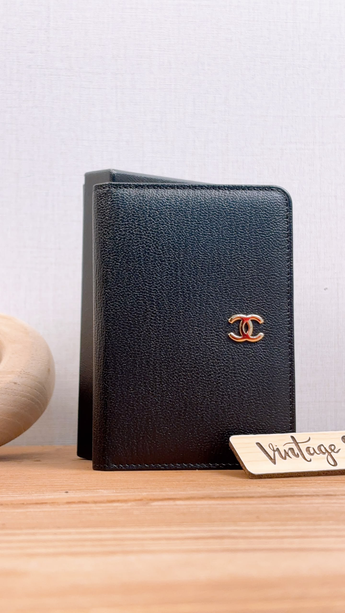 Chanel Black Goatskin Vintage Pocket Organizer (GHW)