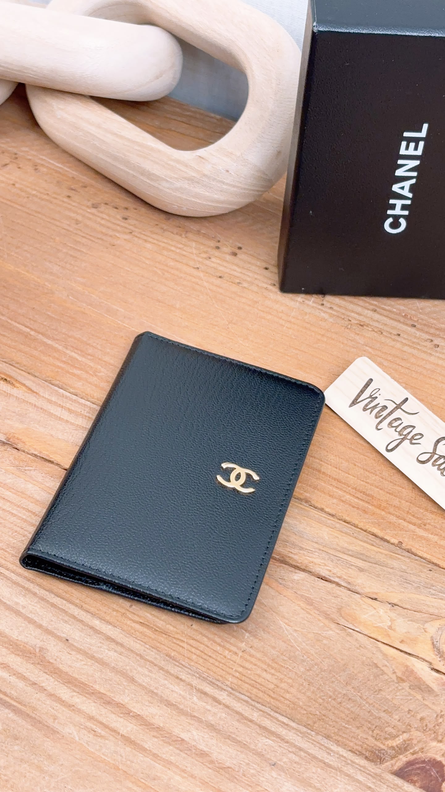 Chanel Black Goatskin Vintage Pocket Organizer (GHW)