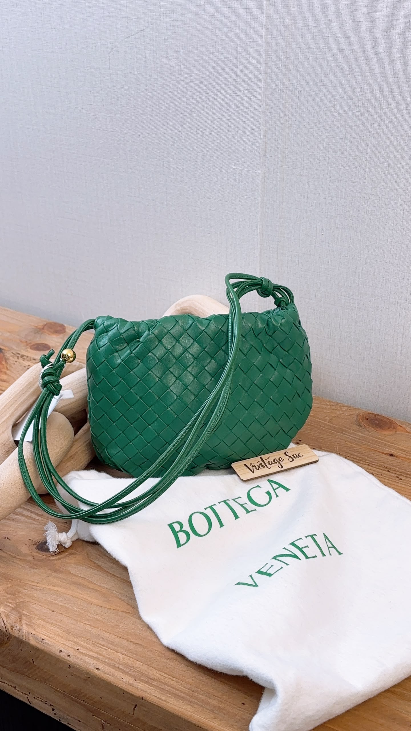 Bottega Veneta Green Nappa Intrecciato Mini Bulb Bag