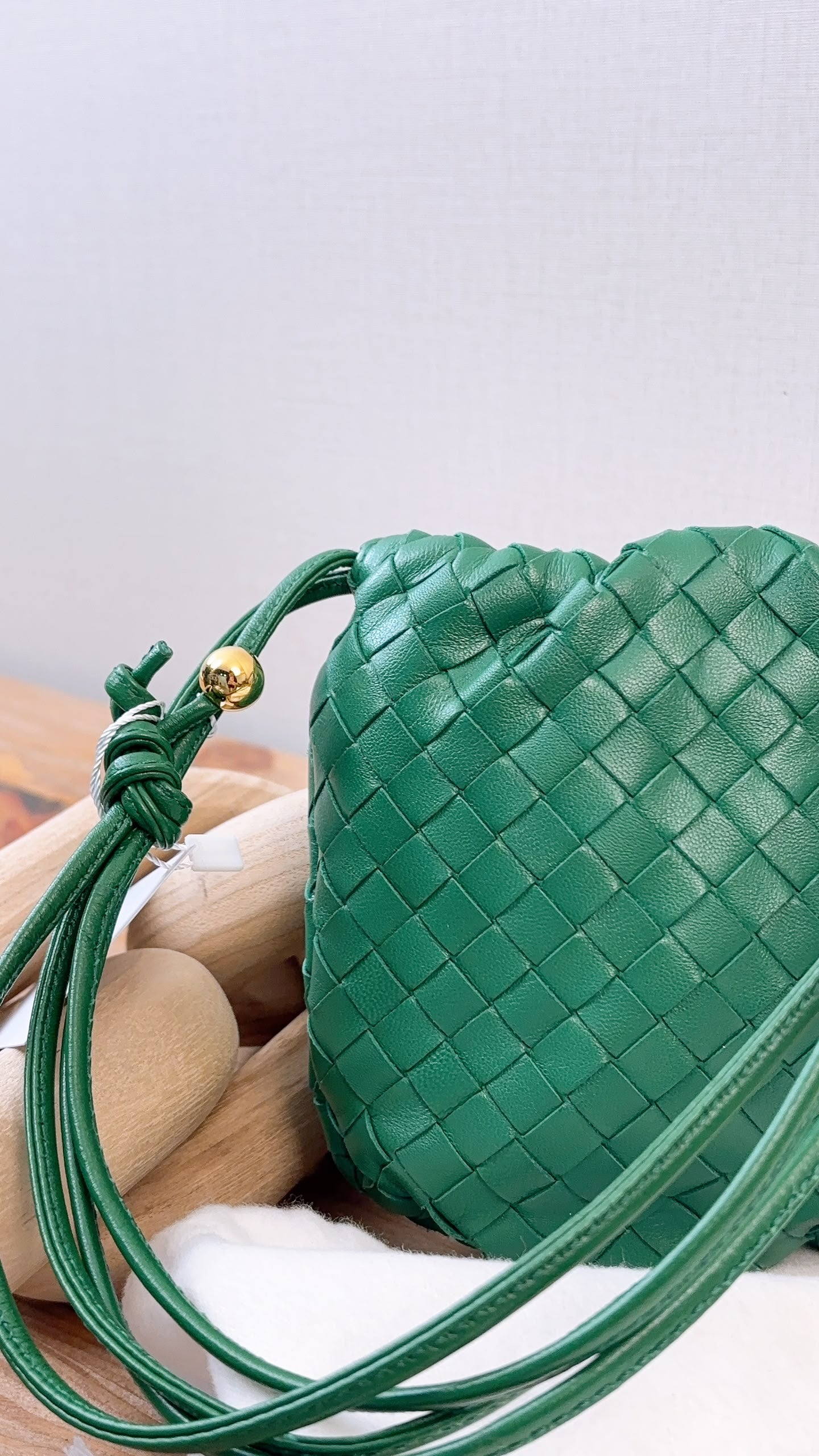Bottega Veneta Green Nappa Intrecciato Mini Bulb Bag