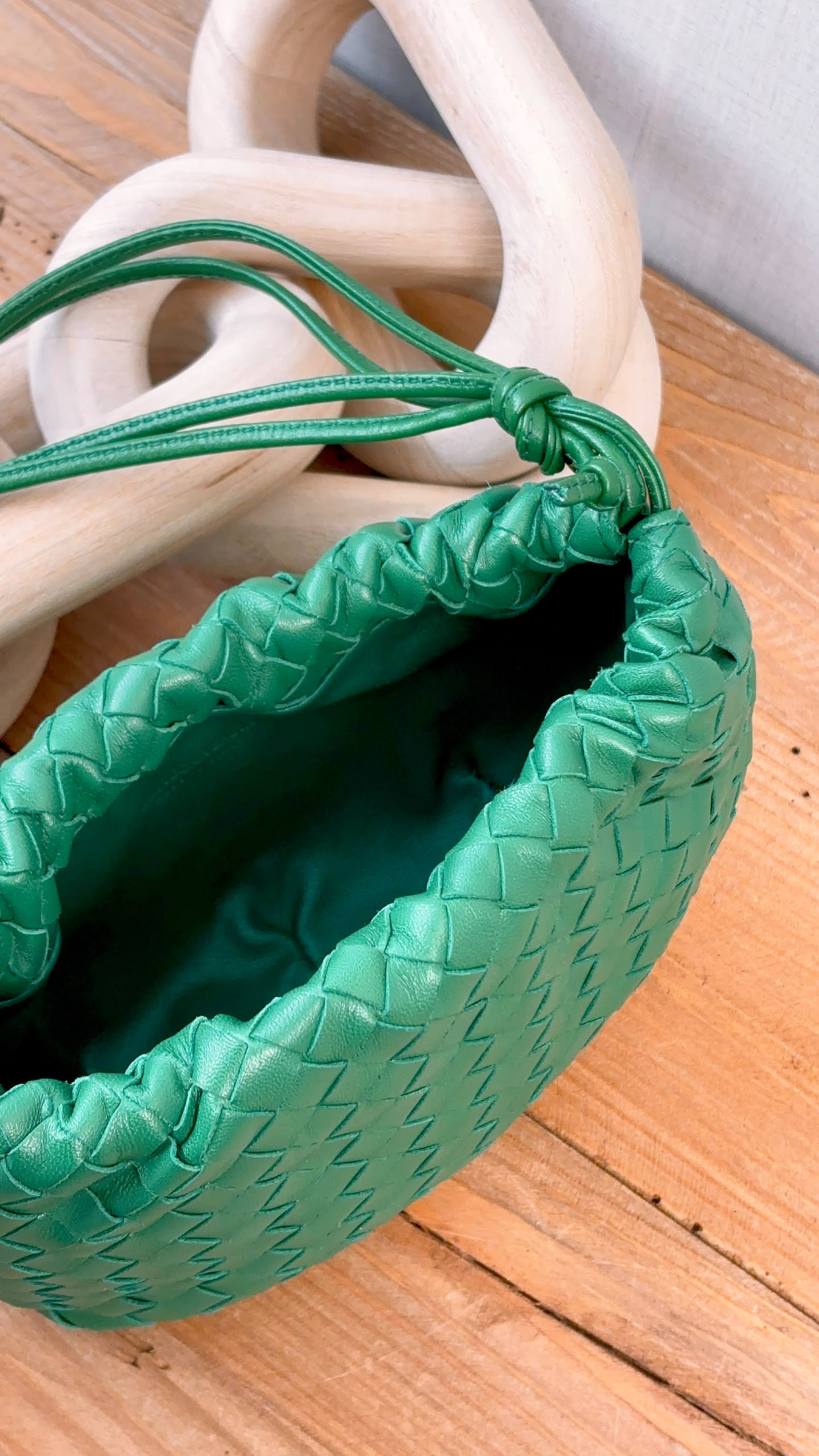 Bottega Veneta Green Nappa Intrecciato Mini Bulb Bag