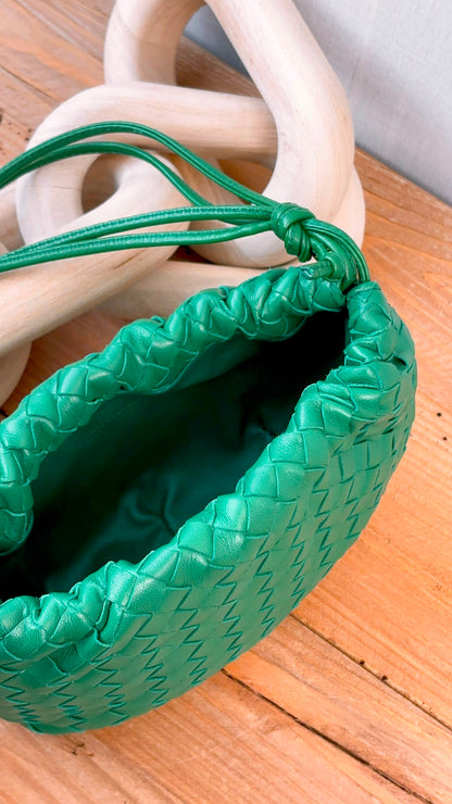 Bottega Veneta Green Nappa Intrecciato Mini Bulb Bag