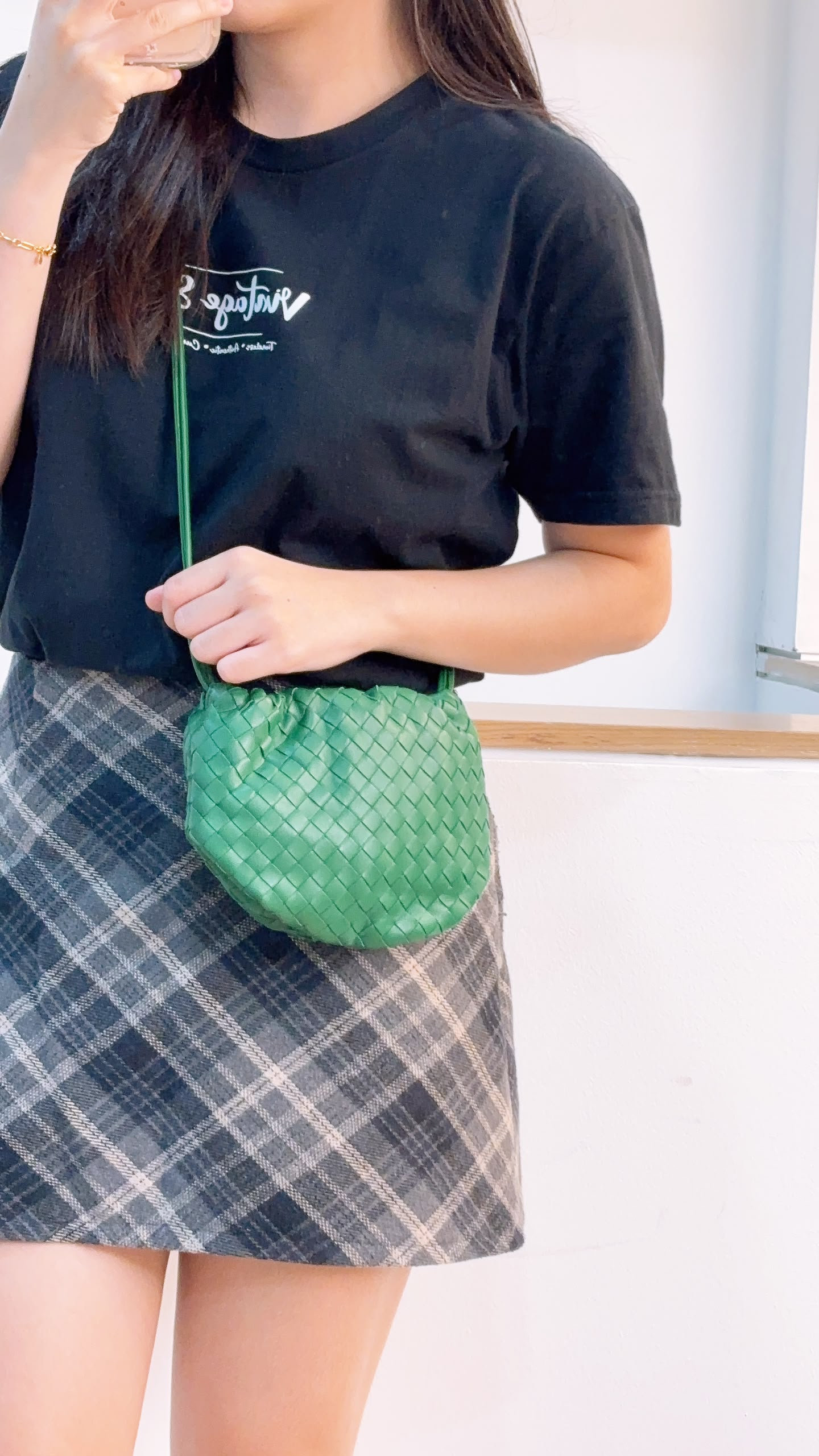Bottega Veneta Green Nappa Intrecciato Mini Bulb Bag