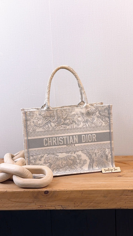 Dior Grey Toile De Jouy Medium Book Tote