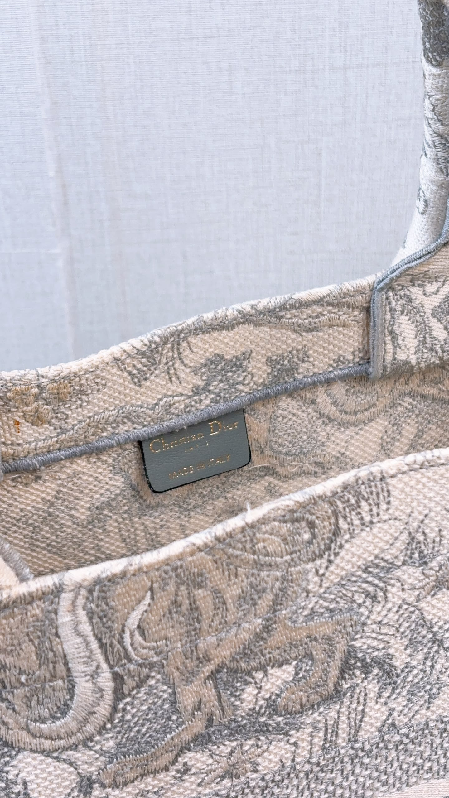 Dior Grey Toile De Jouy Medium Book Tote