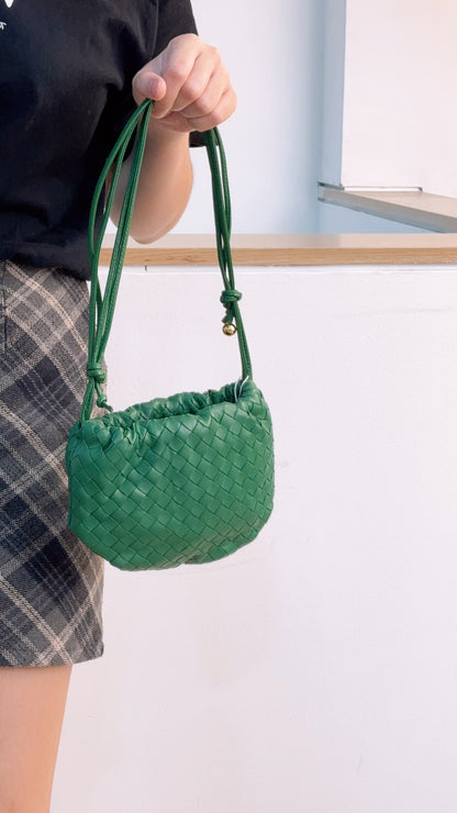 Bottega Veneta Green Nappa Intrecciato Mini Bulb Bag