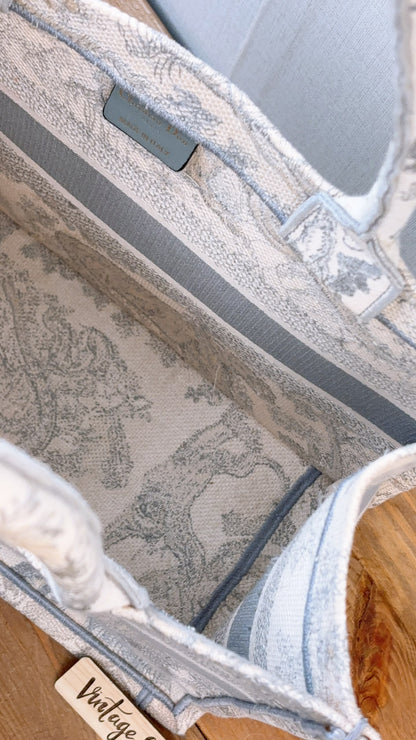 Dior Grey Toile De Jouy Medium Book Tote