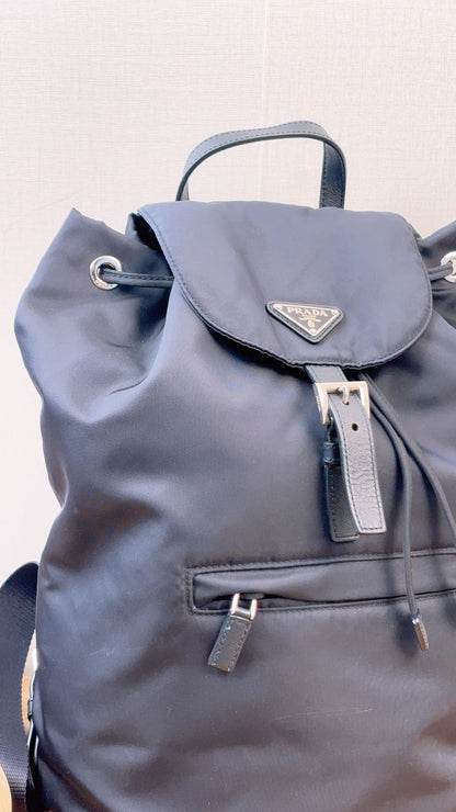 Prada Blue Nylon Small Backpack