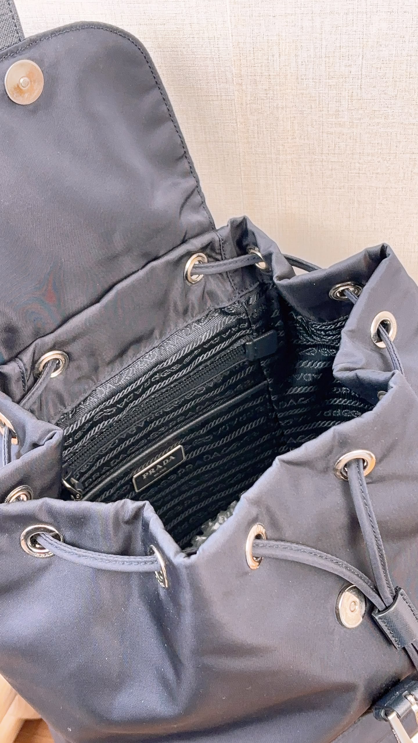 Prada Blue Nylon Small Backpack