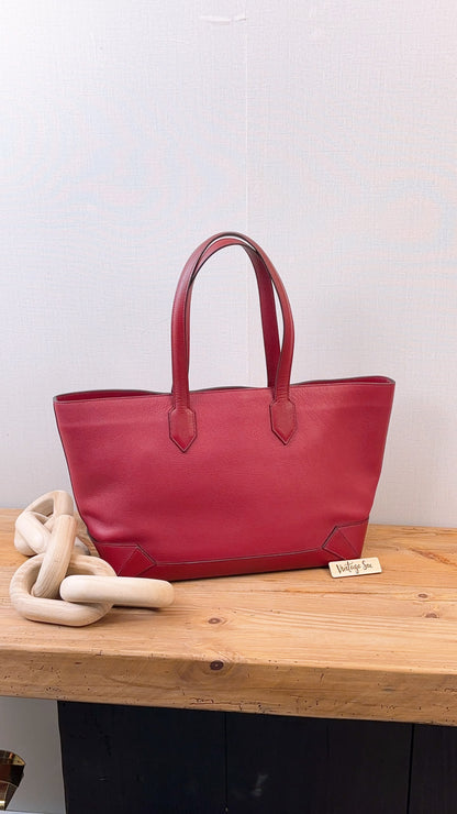 Hermes Rouge Grenat Evercolor / Epsom Maxi Box 36 Cabas