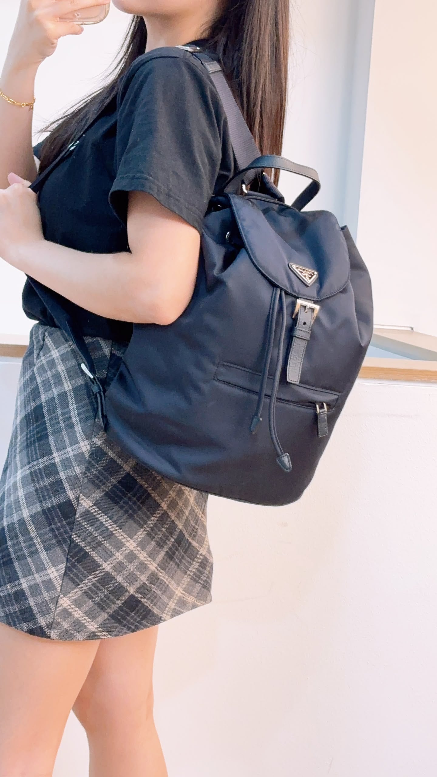 Prada Blue Nylon Small Backpack