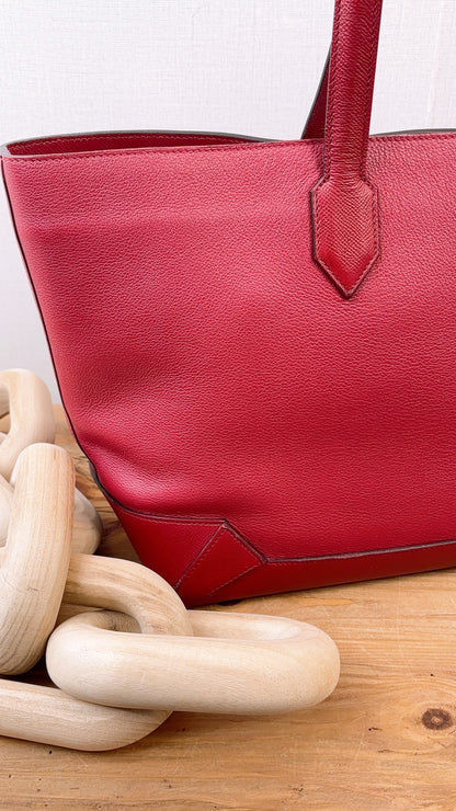 Hermes Rouge Grenat Evercolor / Epsom Maxi Box 36 Cabas
