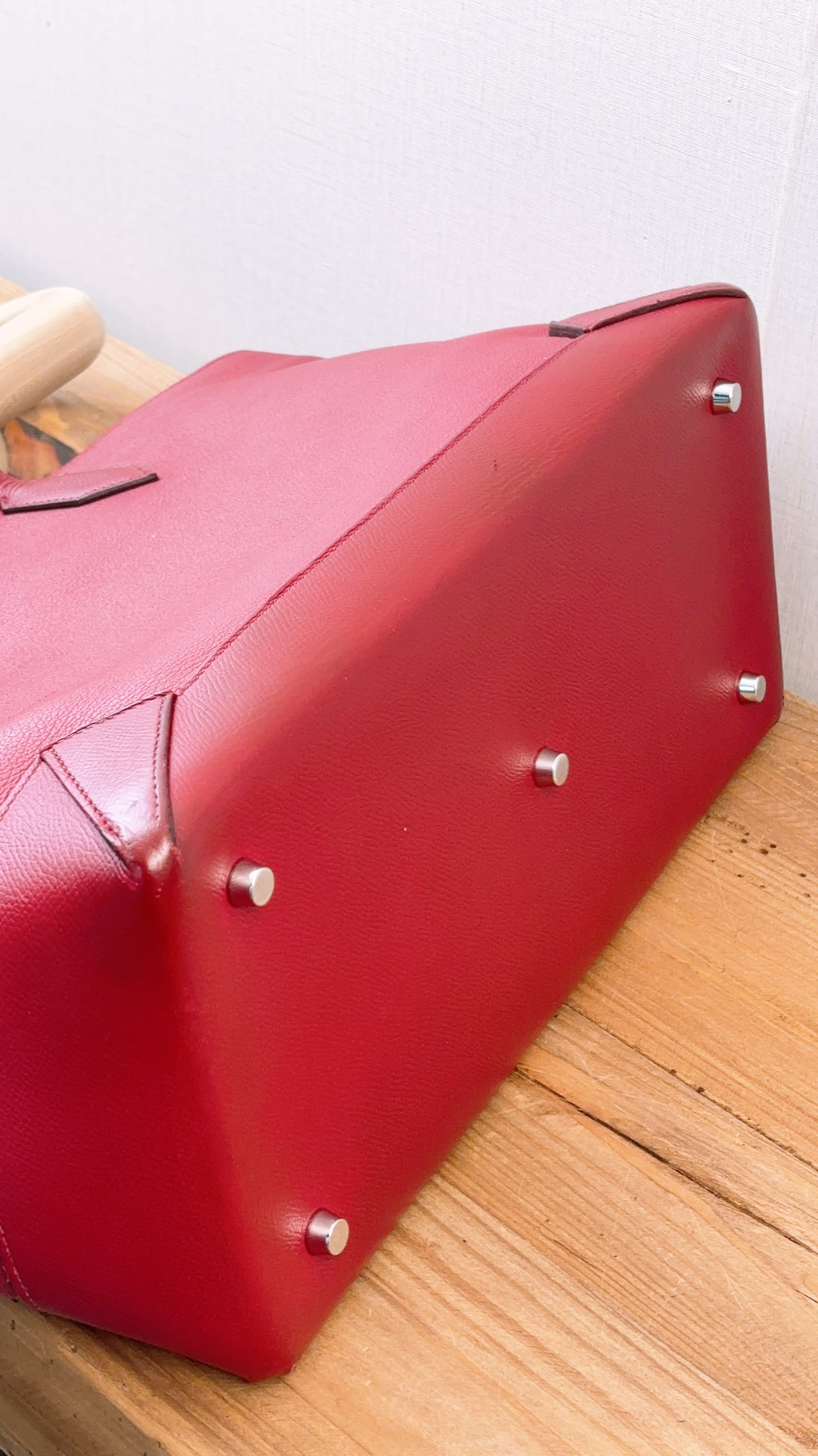 Hermes Rouge Grenat Evercolor / Epsom Maxi Box 36 Cabas