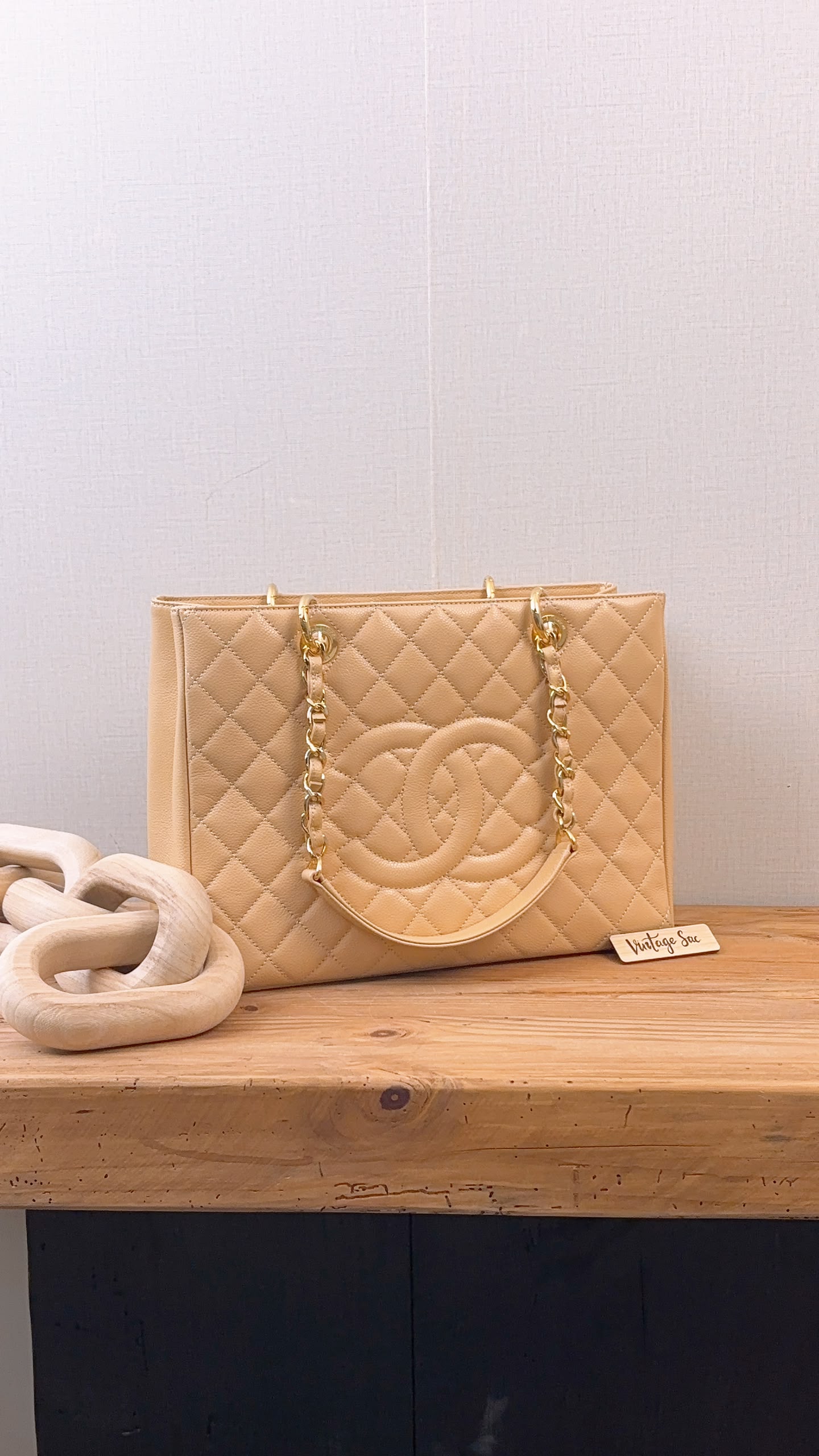 Chanel Beige Caviar GST (GHW)