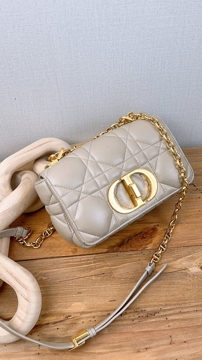Dior Sand Lambskin Macro Cannage Small Caro (GHW)