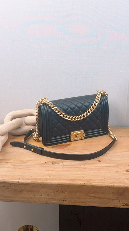 Chanel Black Old Medium Calfskin Leboy (GHW)