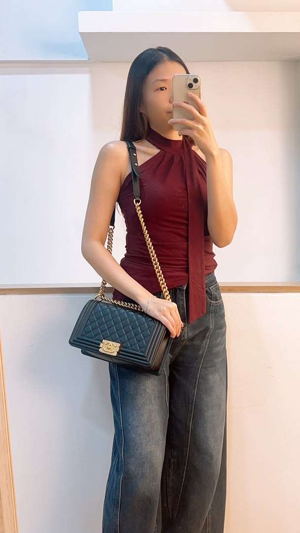 Chanel Black Old Medium Calfskin Leboy (GHW)